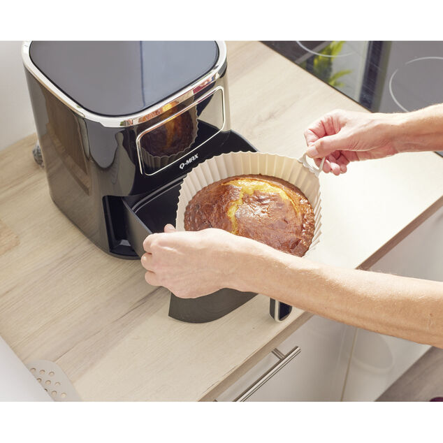 Moule en silicone rond Ø20xH5cm spécial friteuse sans huile et four