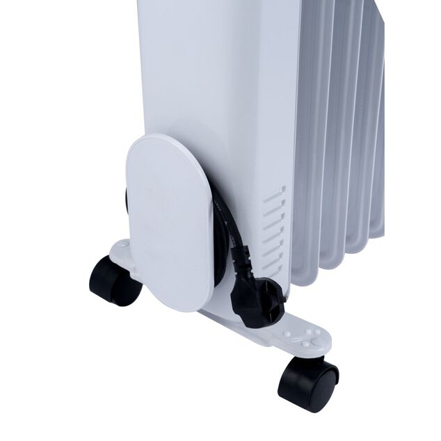 Radiateur bain d'huile à roulettes blanc 1500W Homday 3 niveaux de chaleur