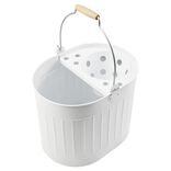 Seau essoreur vintage m&eacute;tal et bois anti corrosion 14L