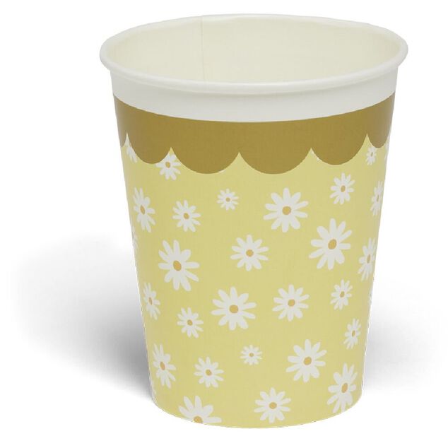 Lot de 8 gobelets motif p&acirc;querette carton 24cl - 4 coloris