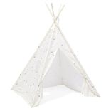 Tipi Flower polyester blanc &agrave; pois - L120xP120xH160 cm