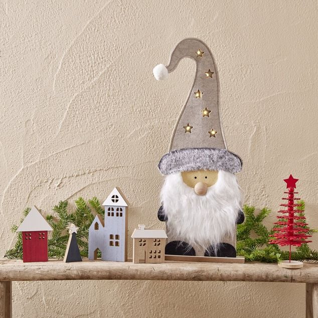 Gnome &agrave; poser lumineux avec LED H59,5cm  (2 mod&egrave;les)