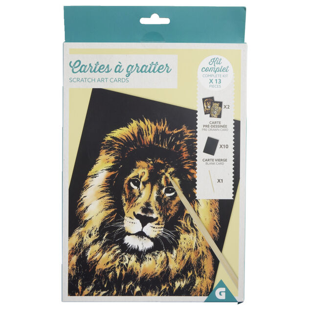 Kit cr&eacute;atif cartes &agrave; gratter - 2 mod&egrave;les