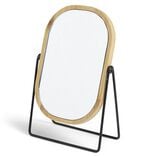 Miroir à poser ovale bambou et fer 14,5x8xH22cm