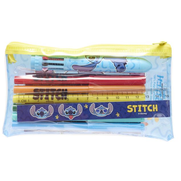 Trousse garnie Stitch bleu et jaune 18 pi&egrave;ces