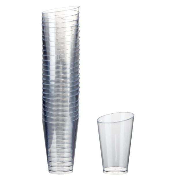Verrine plastique x25 transparente r&eacute;utilisable 5x5xH7,5cm