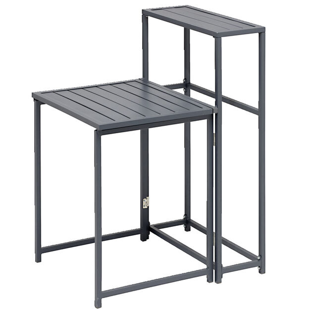 Table pour balcon Oslow pliante acier gris 60xP75xH100cm