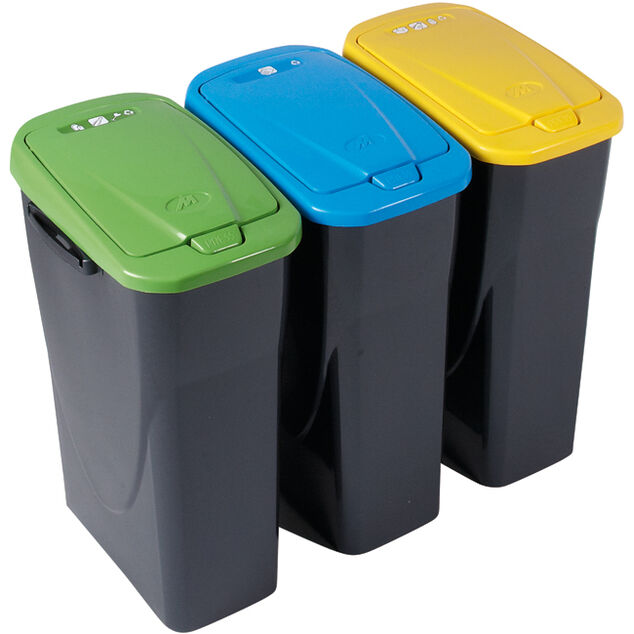 Poubelle tri s&eacute;lectif verte 25 L