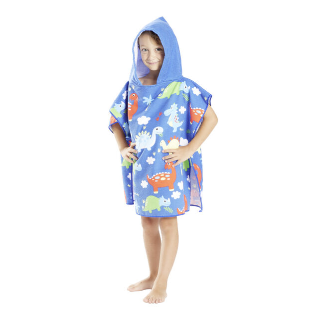 Poncho sortie de plage enfant avec capuche motif poulpe 60x60xH120cm