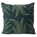 Coussin d&eacute;co feuille 45x45cm vert