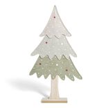 Sapin &agrave; poser bois et feutrine vert H59cm