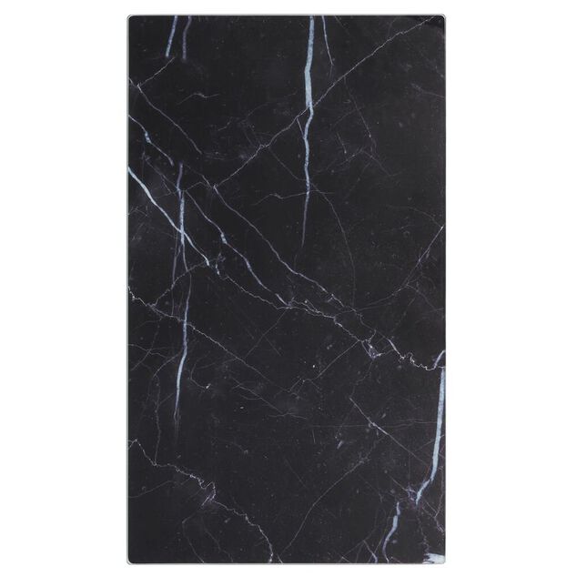 Cache plaque de cuisson en verre noir effet marbre 52x30cm