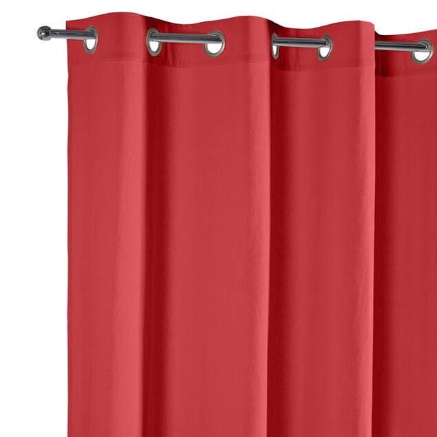 Rideau &agrave; oeillets 140x240cm uni rouge