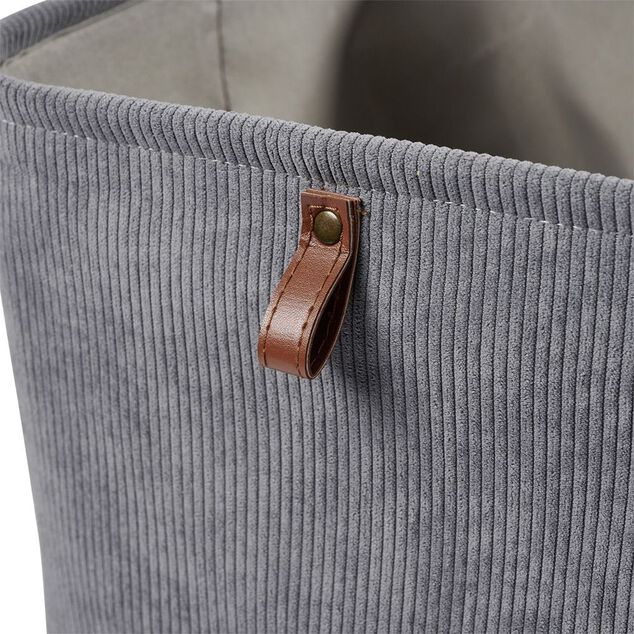 Pani&egrave;re Box Cube effet velours 31x31x31cm gris