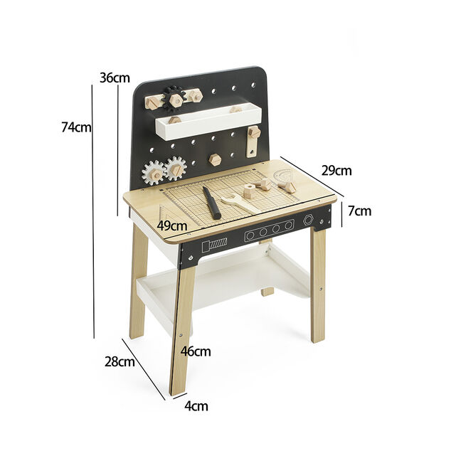 Jeu &eacute;tabli de bricolage avec outils en bois
