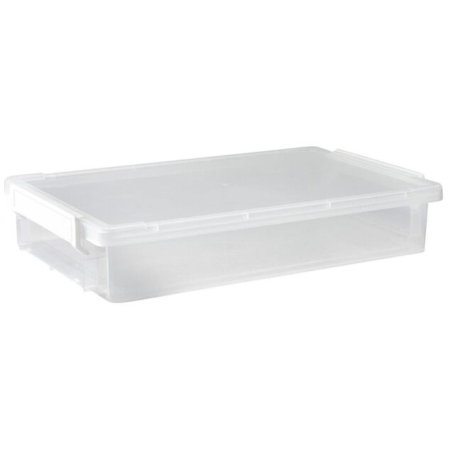 Bo&icirc;te de rangement transparente A4 fermeture clip  4L