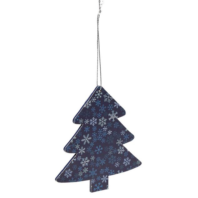 D&eacute;coration de No&euml;l en bois &agrave; suspendre L10x10 cm