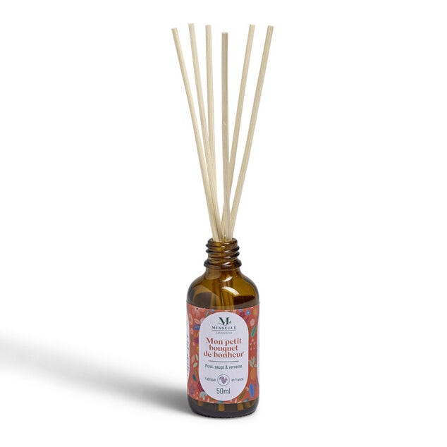 Diffuseur &agrave; b&acirc;tons Mess&eacute;gu&eacute; bouquet parfum&eacute; musc sauge verveine 50ml