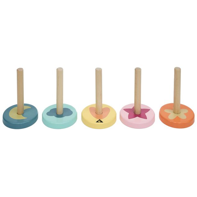 Jeu d'adresse anneau &agrave; lancer en bois