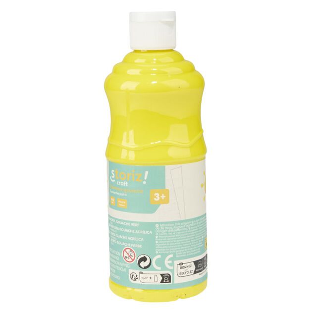 Peinture gouache acrylique 500ml jaune