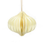 Suspension toupie 3D papier certifi&eacute; FSC&reg; blanc cr&egrave;me et dor&eacute; &Oslash;8xH9cm