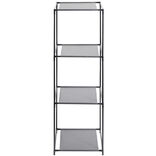 &Eacute;tag&egrave;re 4 niveaux 3 compartiments m&eacute;tal noir 35x35xH102cm