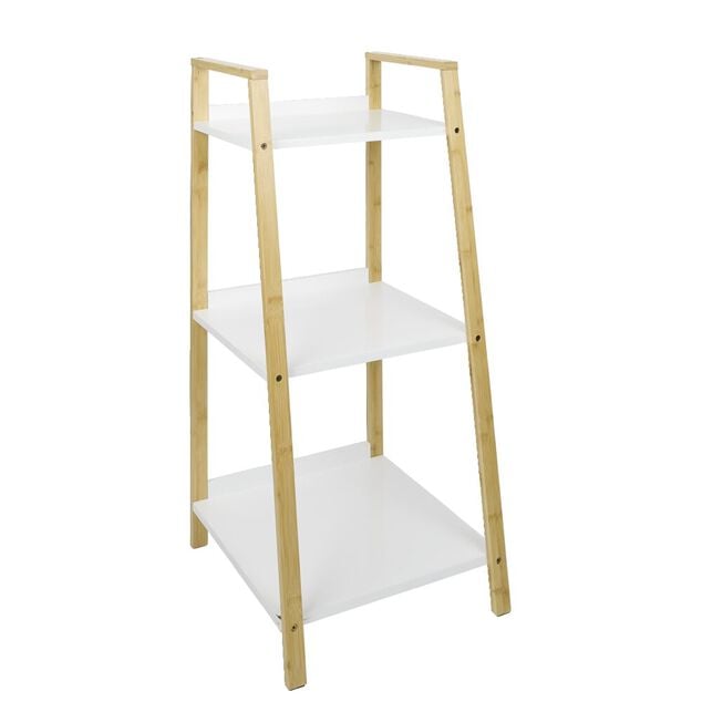 &Eacute;tag&egrave;re salle de bain 3 niveaux bambou 34,5x36xH76cm
