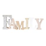 D&eacute;coration mot FAMILY en bois L49xH14cm