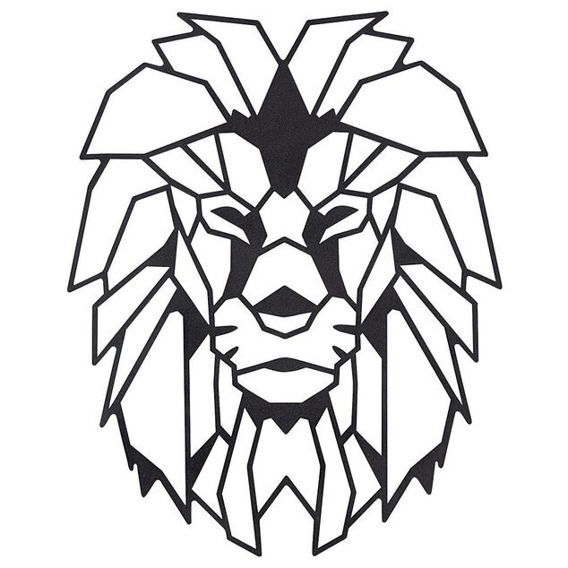 Décoration murale forme tête d'animal métal noir