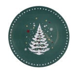 Sous assiette rond vert motif sapin de Noël Ø33cm