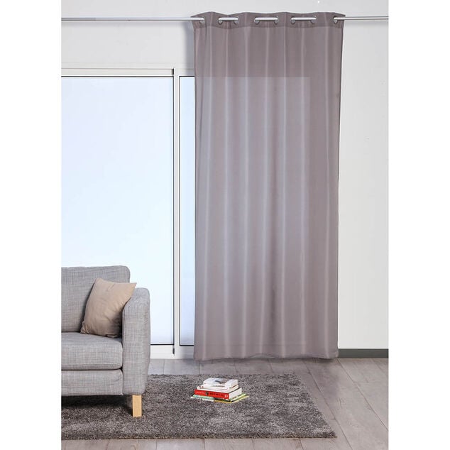 Voilage 8 oeillets gris anthracite
