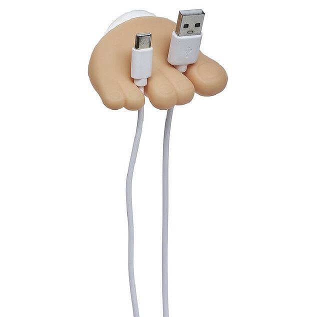 Porte brosse &agrave; dents et c&acirc;ble 2 en 1 forme pied