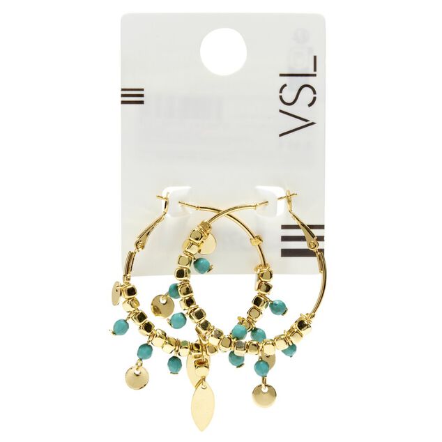 Boucles d'oreilles cr&eacute;oles dor&eacute;es multi pendants