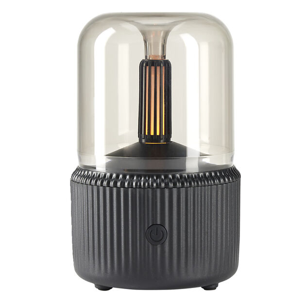 Diffuseur d'huile essentiel ampoule cuivre socle noir Ø10xH15cm