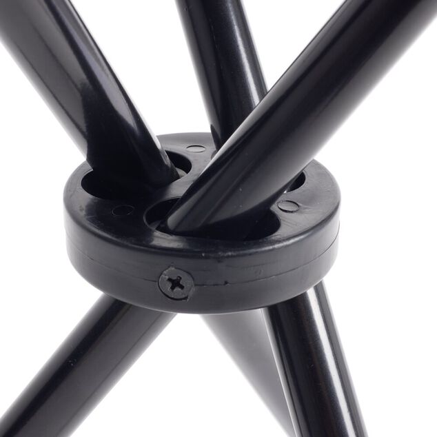 Tr&eacute;pied pliable acier et polyester motif feuillage exotique 31x31xH41cm