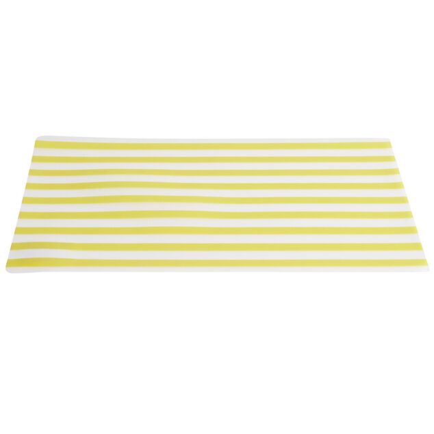 Set de table rectangulaire bayad&egrave;re jaune et blanc 28,5x43,5cm