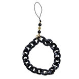 Bijou de téléphone maille plastique noir L17cm