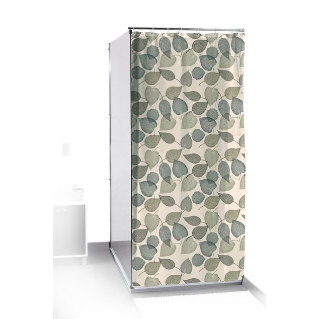 Rideau de douche en plastique avec 12 anneaux 180x200cm (4 modèles)