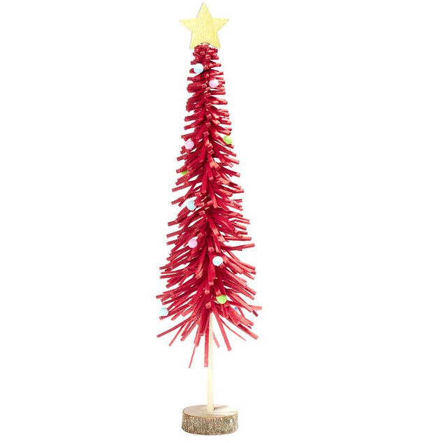 Sapin en feutrine et bois &agrave; poser H45cm - 4 mod&egrave;les