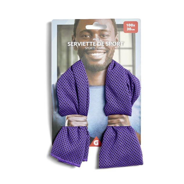 Serviette de sport violette 100x30 cm