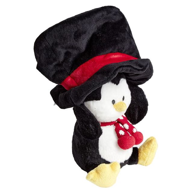 Peluche anim&eacute;e et musicale P&egrave;re-No&euml;l ou pingouin H34cm