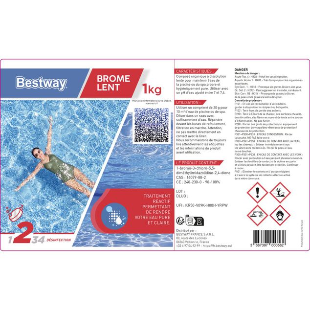 Brome piscine 1kg pastille 20gr