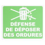 Plaque signalétique "Défense de déposer des ordures" - 24x20 cm