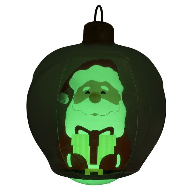 Boule de No&euml;l XL gonflable LED lumineuse P&egrave;re No&euml;l rouge &Oslash;60cm