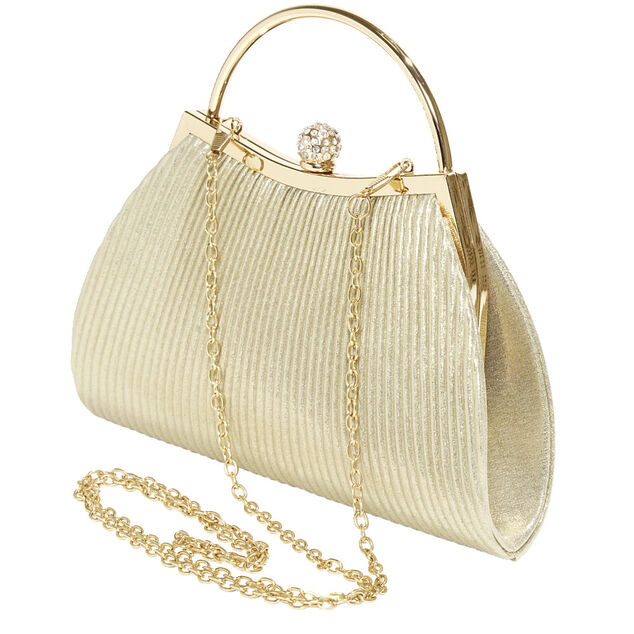 Sac &agrave; main paillet&eacute; beige 23,8x5,4xH19cm