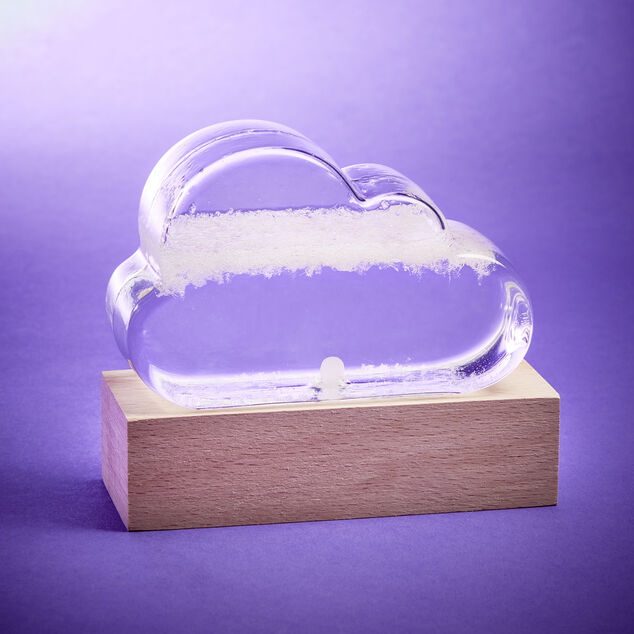 Barom&egrave;tre m&eacute;t&eacute;o en forme de nuage H10cm