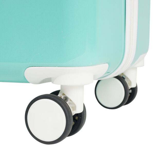 Valise cabine 94L trolley 4 roulettes d&eacute;grad&eacute; bleu et blanc 49,5x29,5xH77,5cm