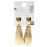 Boucles d'oreilles tombantes zinc martel&eacute; dor&eacute;