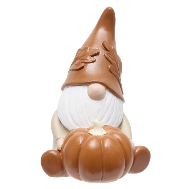 Gnome &agrave; poser th&egrave;me automne en r&eacute;sine 9,5x8,5xH75cm (3 mod&egrave;les)