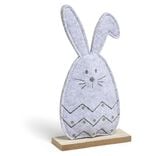 Lapin &agrave; poser en bois et polyester L.11xl.4xH.21cm